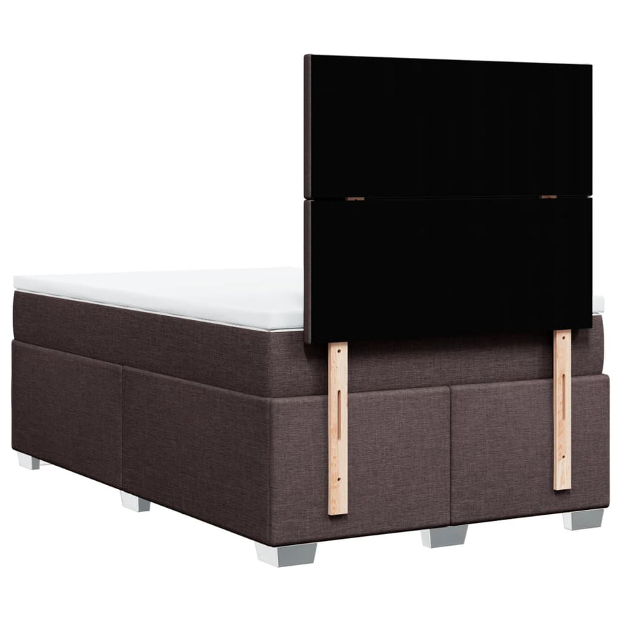 Boxspring met matras stof donkerbruin 120x190 cm