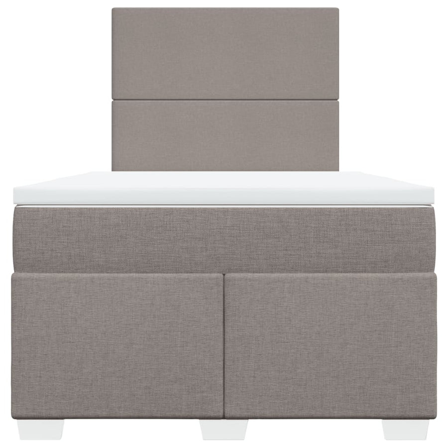 Boxspring met matras stof taupe 120x190 cm