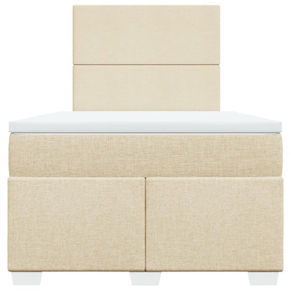 Boxspring met matras stof crèmekleurig 120x190 cm