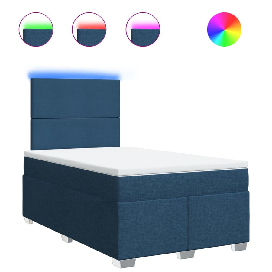 Boxspring Met Matras Stof 120 x 190 cm Blauw
