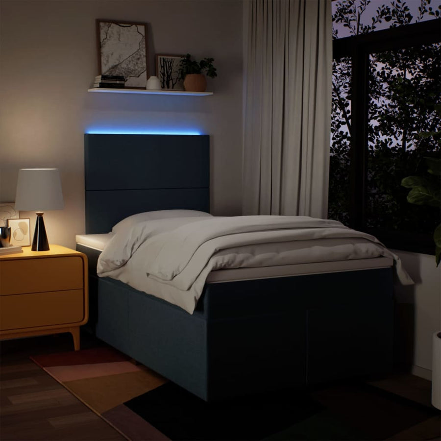 Boxspring Met Matras Stof 120 x 190 cm Blauw