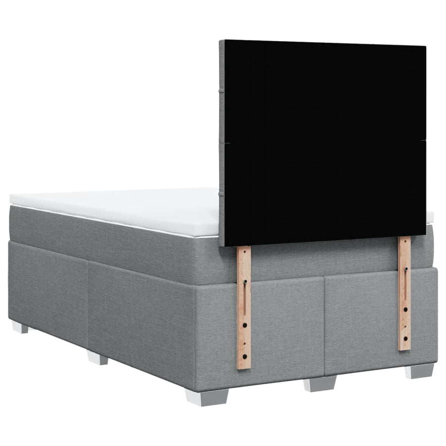 Boxspring met matras stof lichtgrijs 120x190 cm