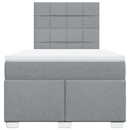 Boxspring met matras stof lichtgrijs 120x190 cm