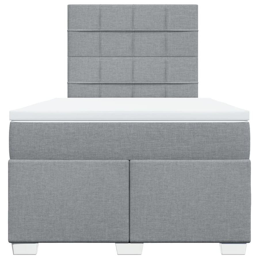 Boxspring met matras stof lichtgrijs 120x190 cm