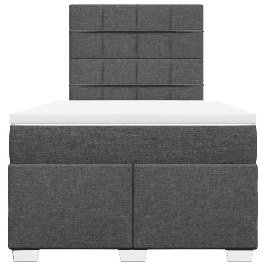 Boxspring met matras stof donkergrijs 120x190 cm