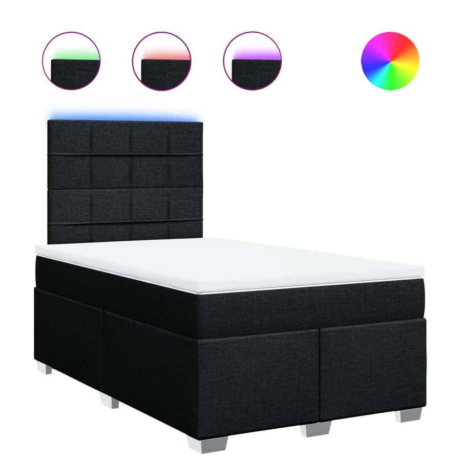 Boxspring met matras stof zwart 120x190 cm