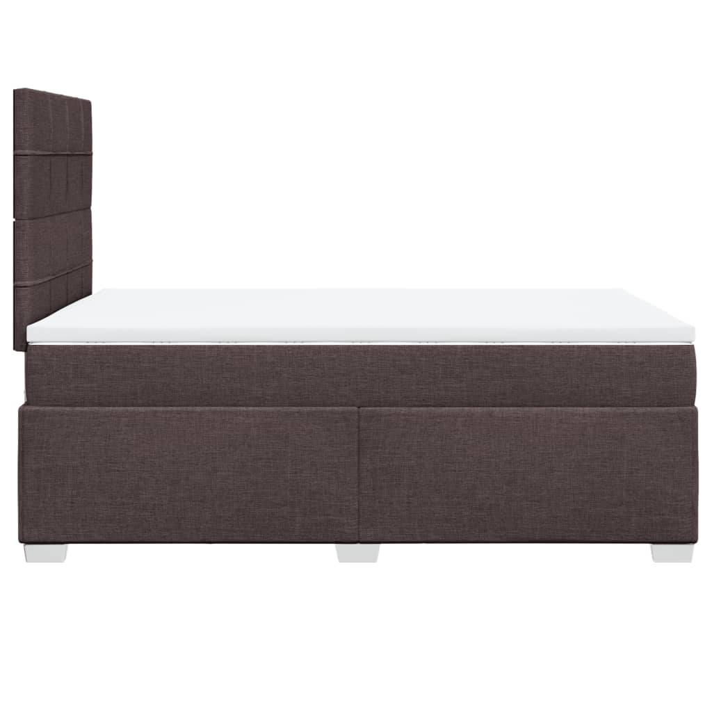 Boxspring met matras stof donkerbruin 120x190 cm