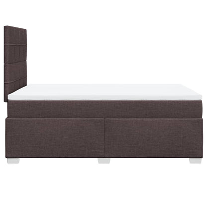 Boxspring met matras stof donkerbruin 120x190 cm