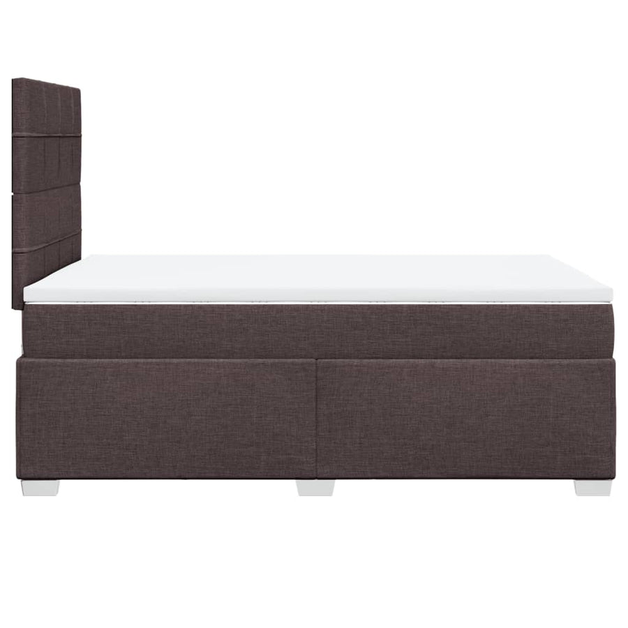 Boxspring met matras stof donkerbruin 120x190 cm