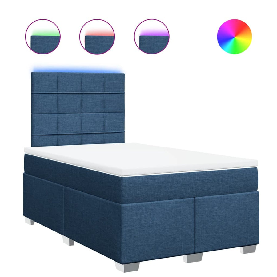 Boxspring Met Matras Stof 120 x 190 cm Blauw
