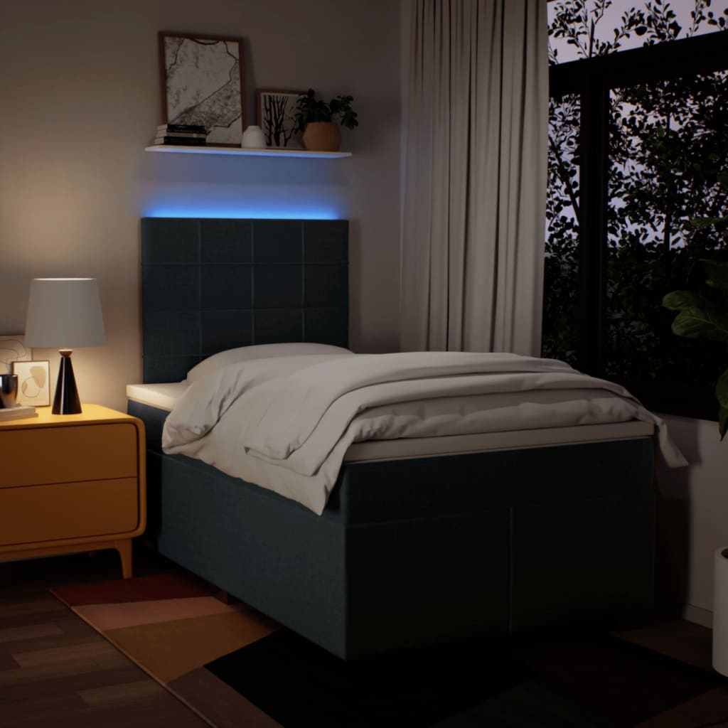 Boxspring Met Matras Stof 120 x 190 cm Blauw