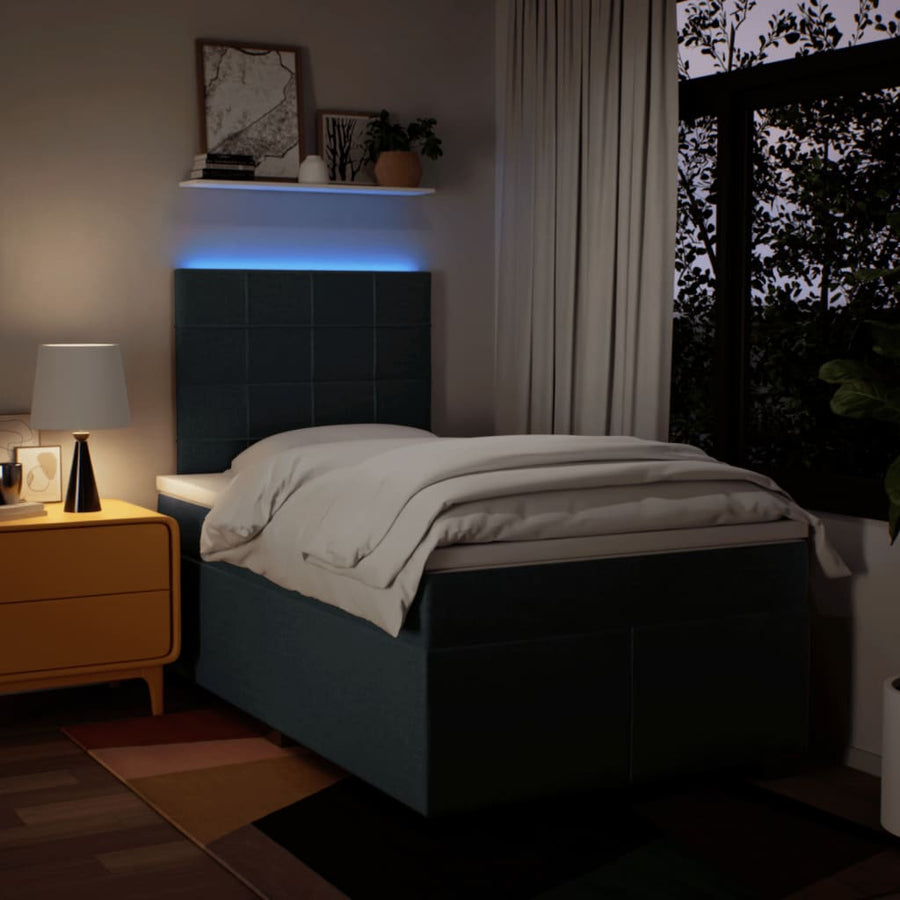 Boxspring Met Matras Stof 120 x 190 cm Blauw