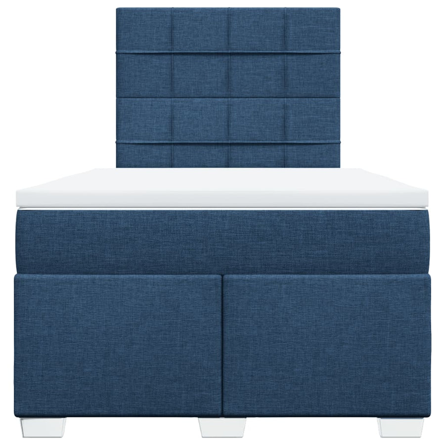 Boxspring Met Matras Stof 120 x 190 cm Blauw
