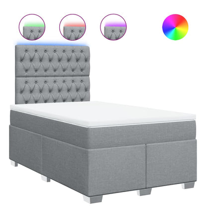 Boxspring met matras stof lichtgrijs 120x190 cm