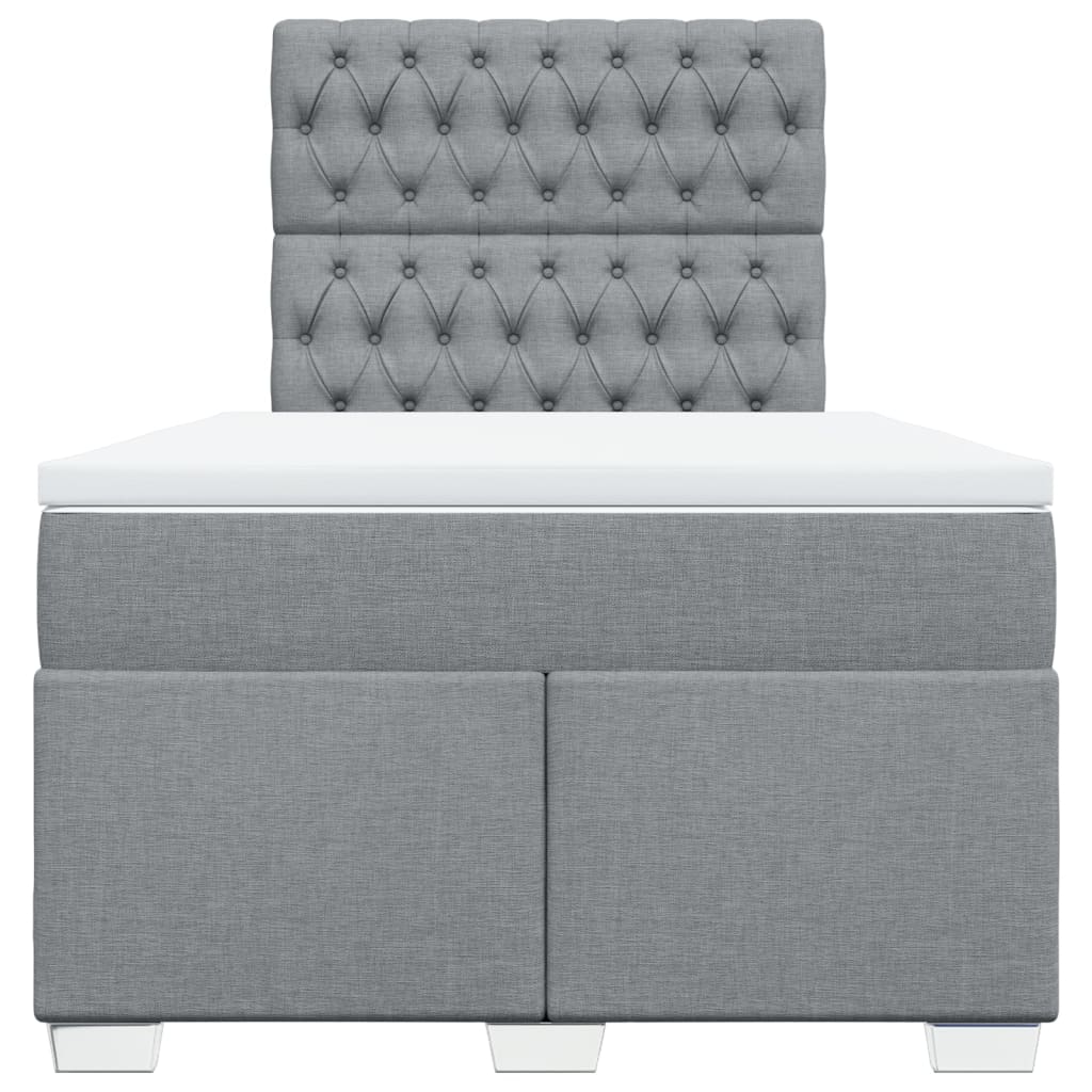 Boxspring met matras stof lichtgrijs 120x190 cm