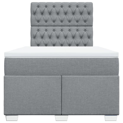 Boxspring met matras stof lichtgrijs 120x190 cm