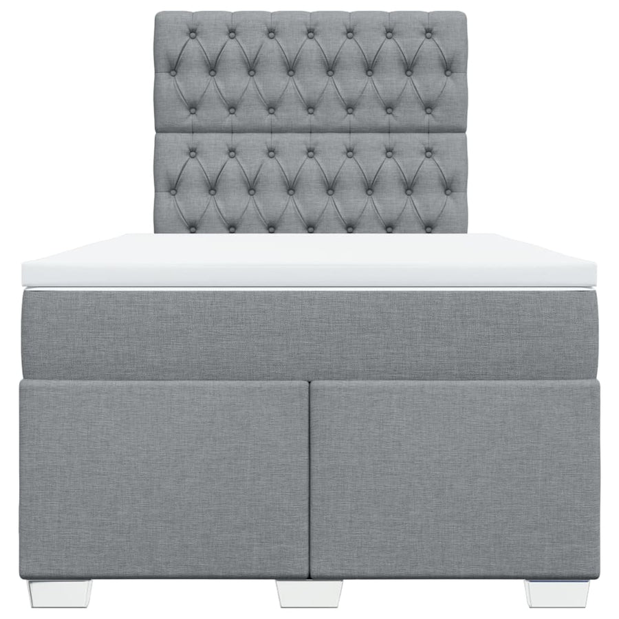Boxspring met matras stof lichtgrijs 120x190 cm