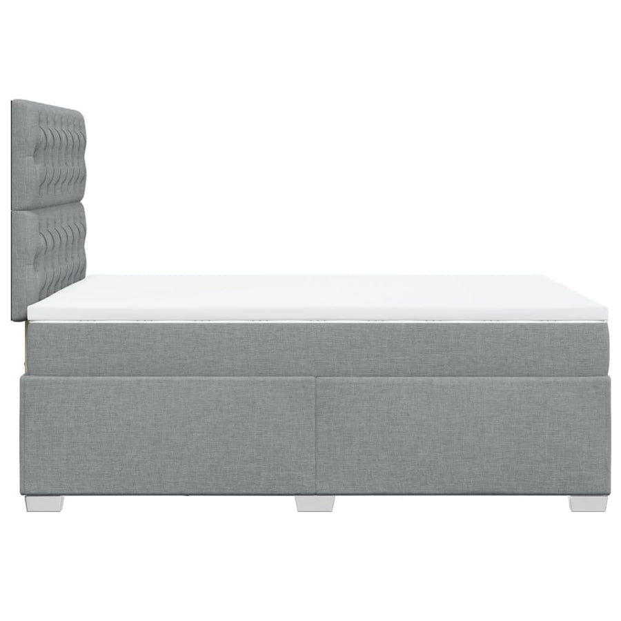 Boxspring met matras stof lichtgrijs 120x190 cm