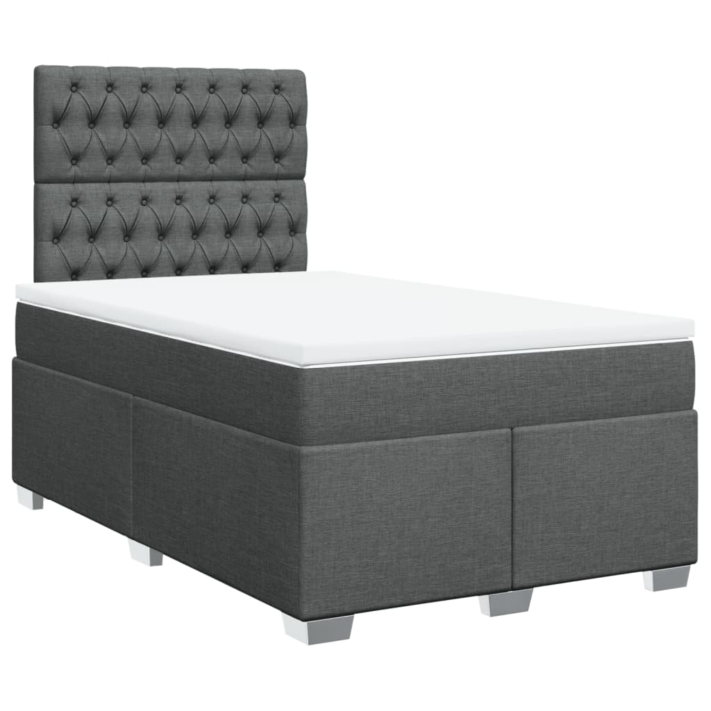Boxspring met matras stof donkergrijs 120x190 cm