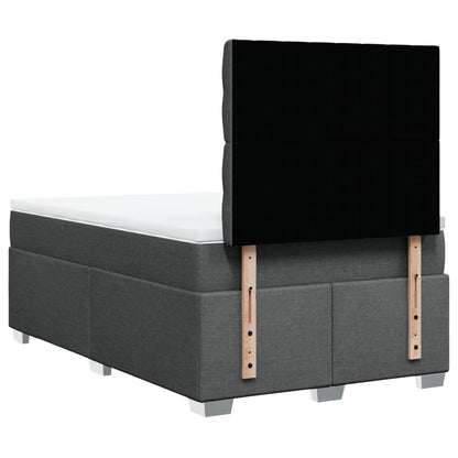 Boxspring met matras stof donkergrijs 120x190 cm