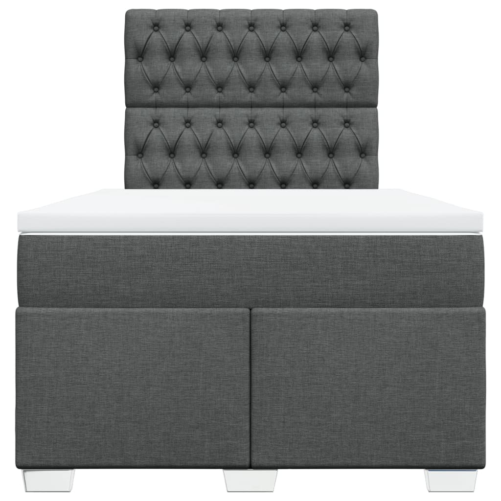Boxspring met matras stof donkergrijs 120x190 cm
