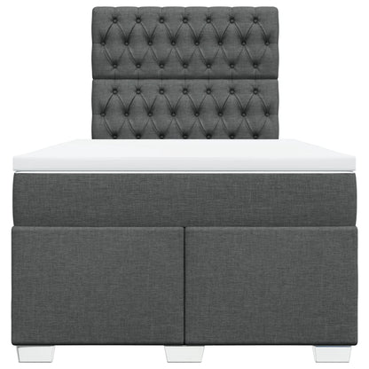 Boxspring met matras stof donkergrijs 120x190 cm