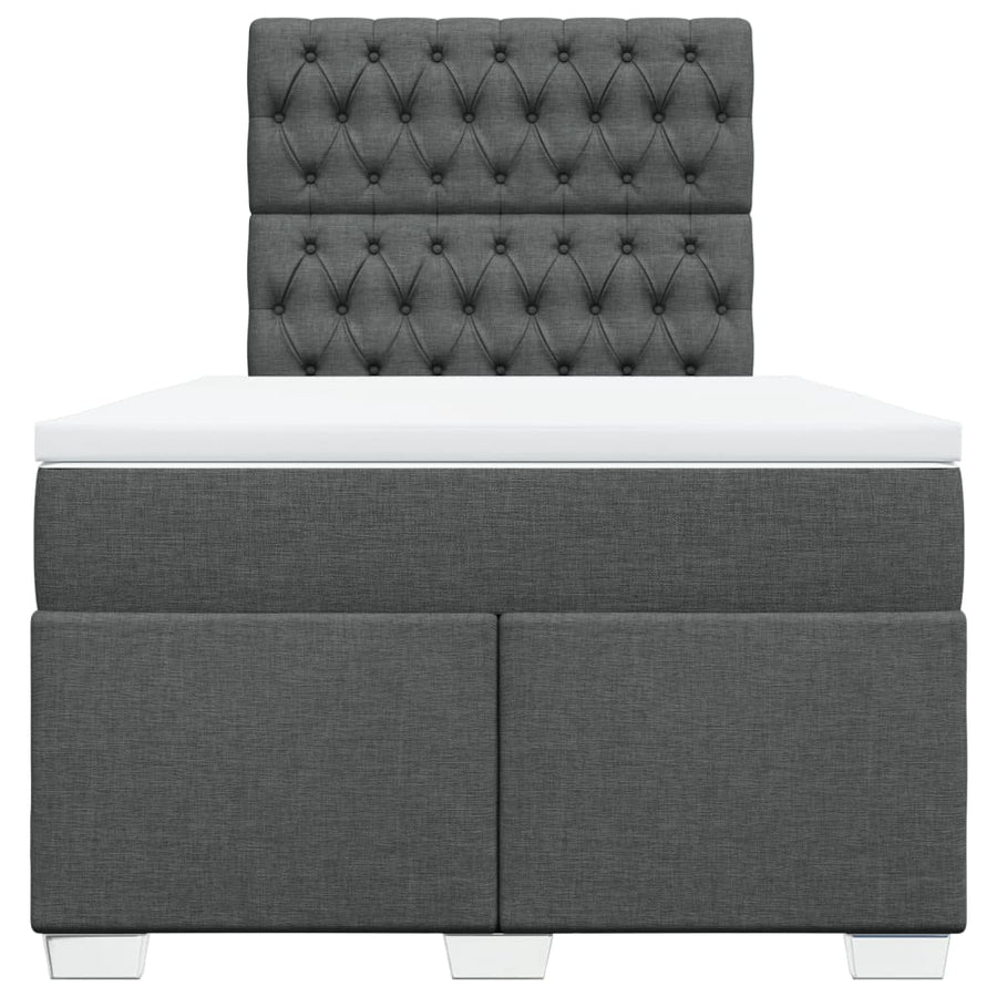 Boxspring met matras stof donkergrijs 120x190 cm