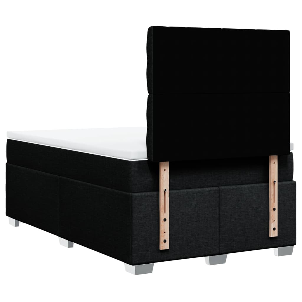 Boxspring met matras stof zwart 120x190 cm