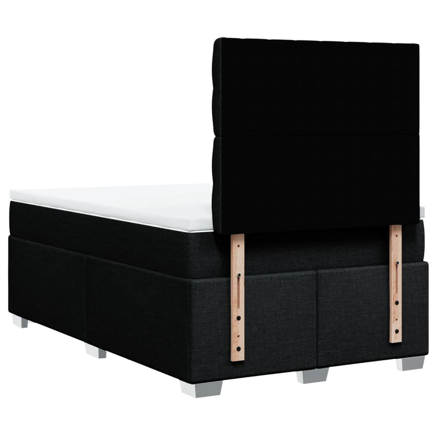 Boxspring met matras stof zwart 120x190 cm
