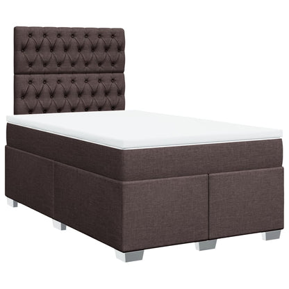 Boxspring met matras stof donkerbruin 120x190 cm