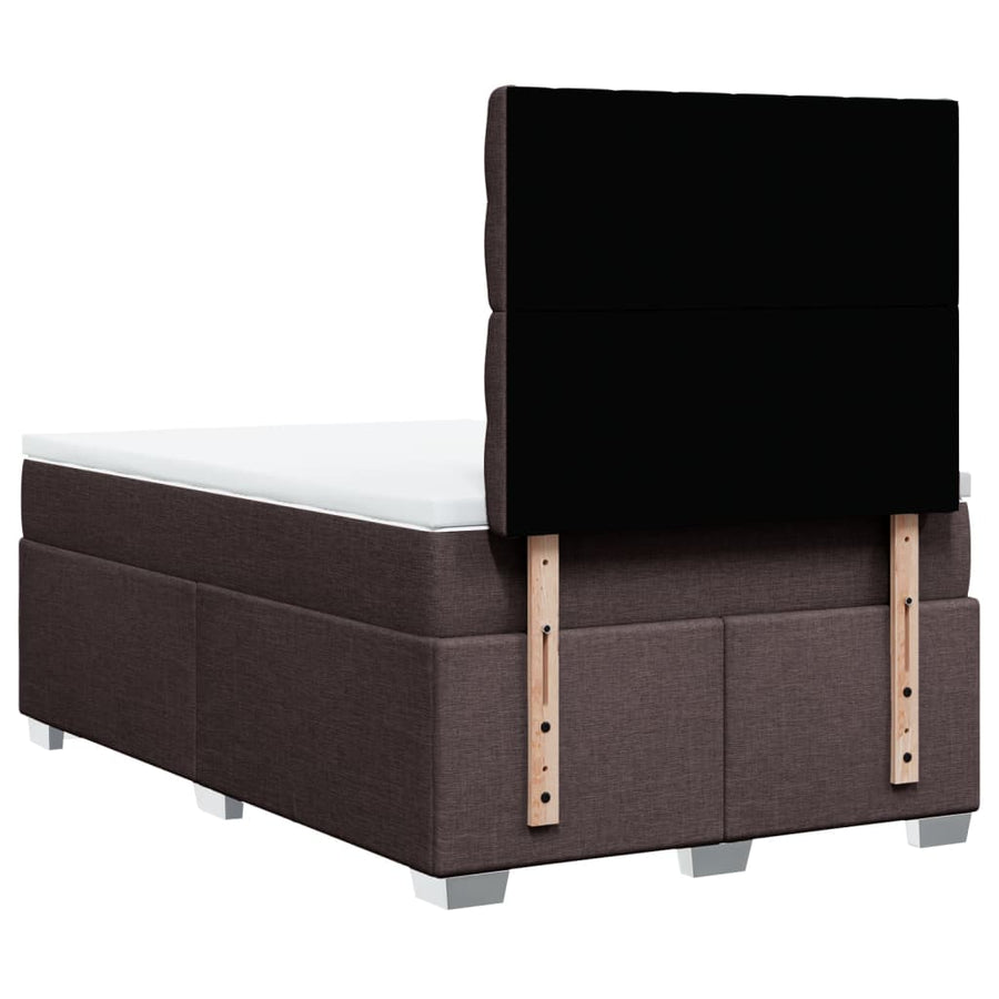Boxspring met matras stof donkerbruin 120x190 cm