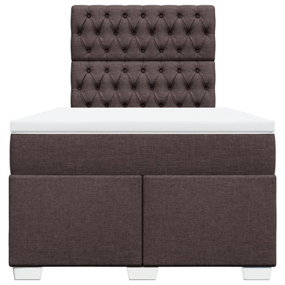 Boxspring met matras stof donkerbruin 120x190 cm