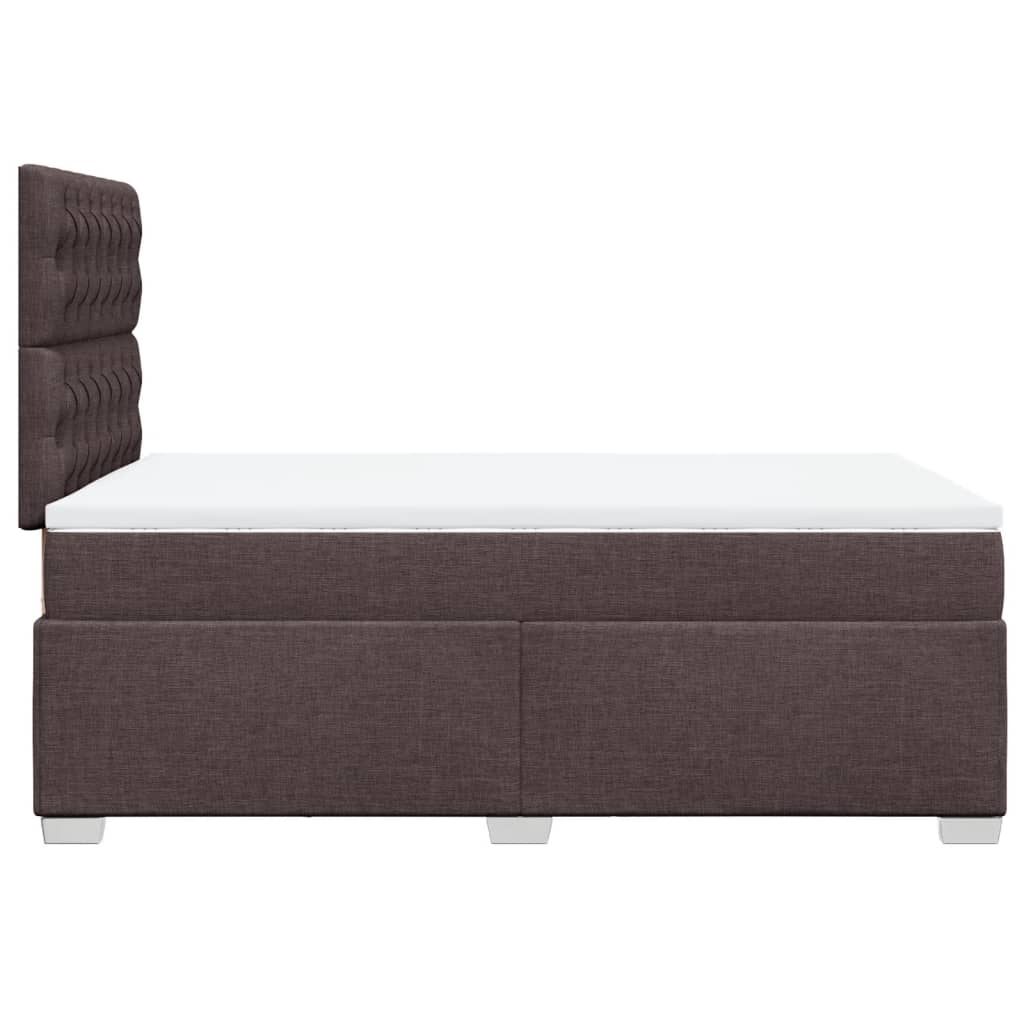 Boxspring met matras stof donkerbruin 120x190 cm