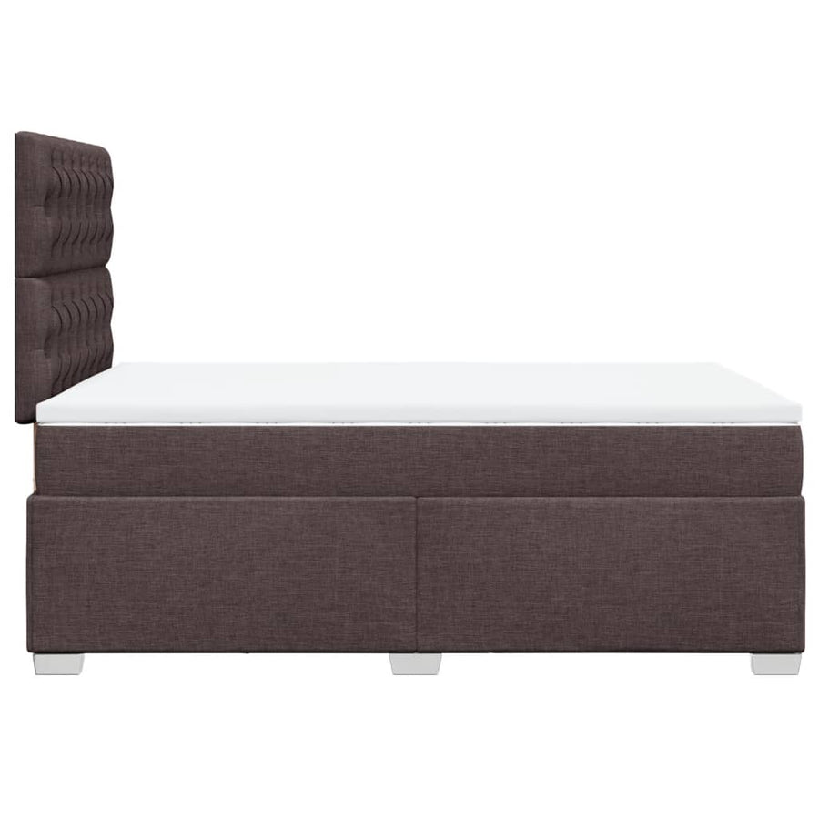 Boxspring met matras stof donkerbruin 120x190 cm