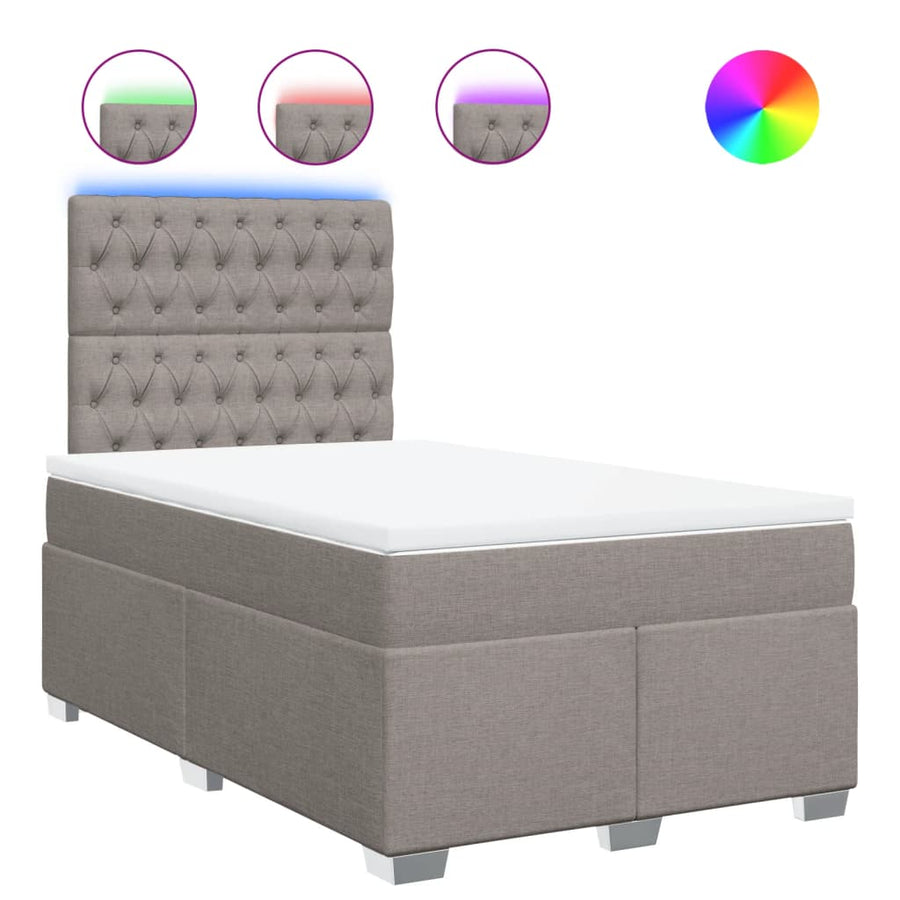Boxspring met matras stof taupe 120x190 cm