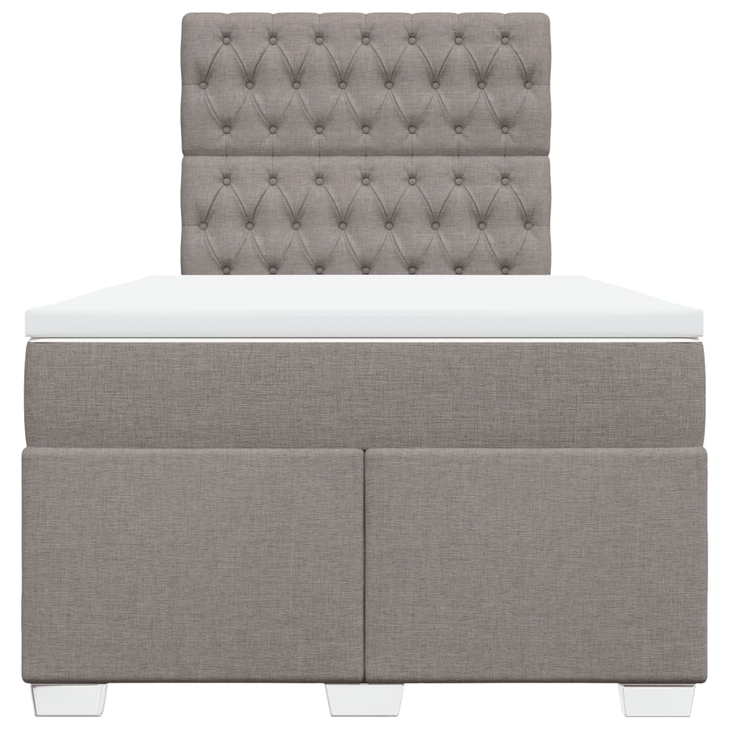 Boxspring met matras stof taupe 120x190 cm