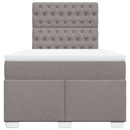 Boxspring met matras stof taupe 120x190 cm