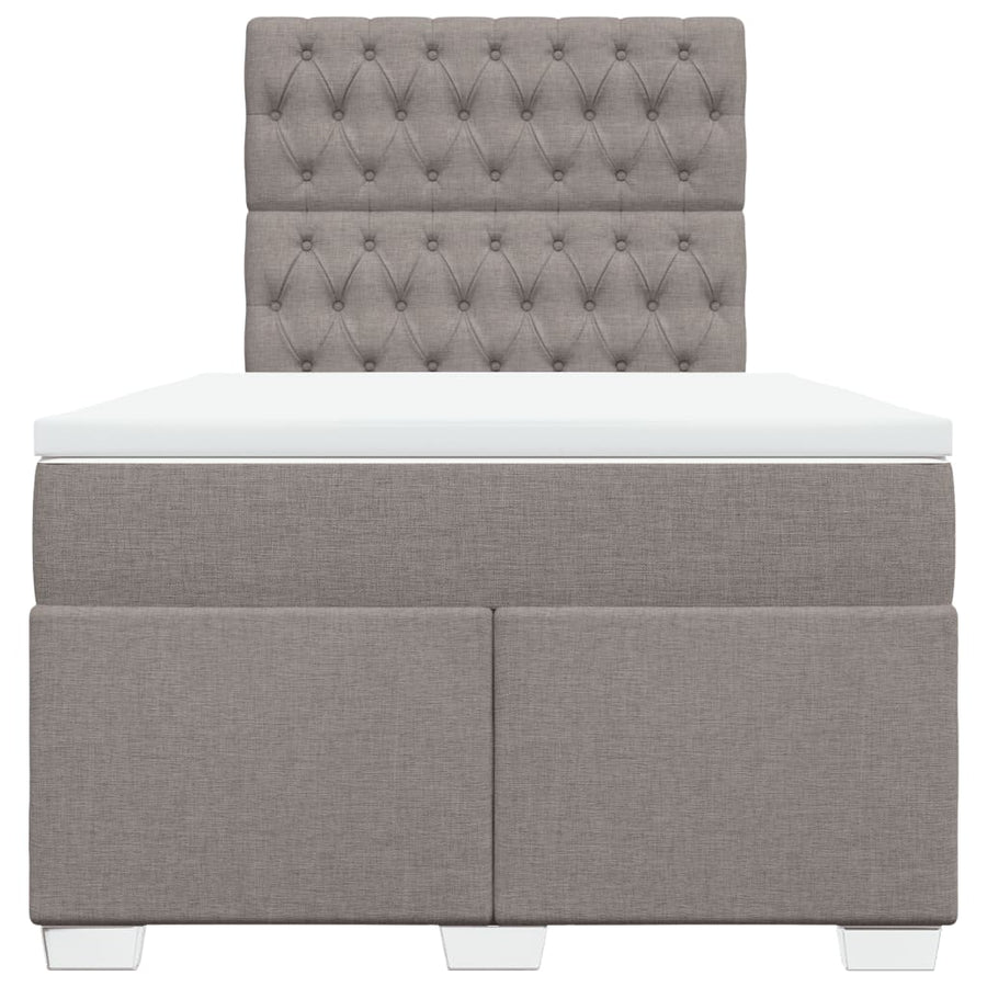 Boxspring met matras stof taupe 120x190 cm