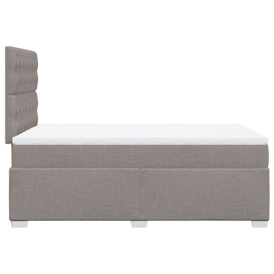 Boxspring met matras stof taupe 120x190 cm