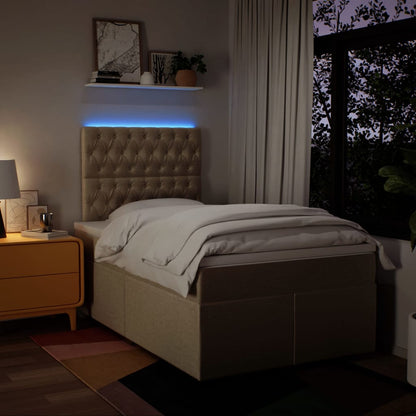 Boxspring met matras stof crèmekleurig 120x190 cm