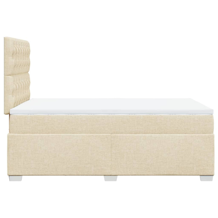 Boxspring met matras stof crèmekleurig 120x190 cm