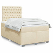 Boxspring met matras 120x190 cm crèmekleurig