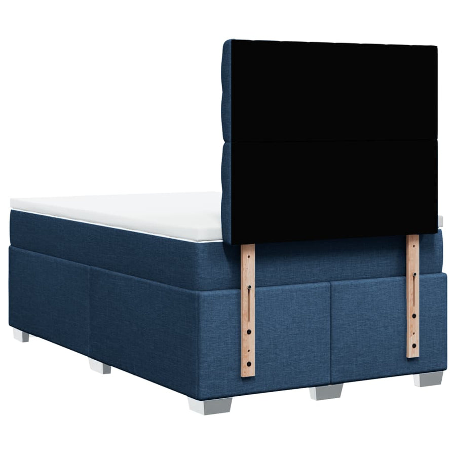 Boxspring met matras stof blauw 120x190 cm