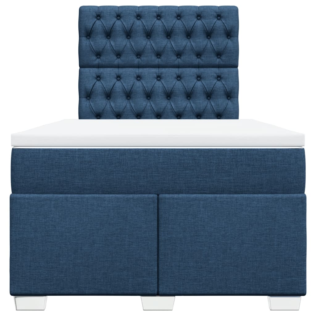 Boxspring met matras stof blauw 120x190 cm