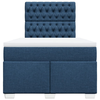 Boxspring met matras stof blauw 120x190 cm
