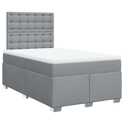Boxspring met matras stof lichtgrijs 120x190 cm