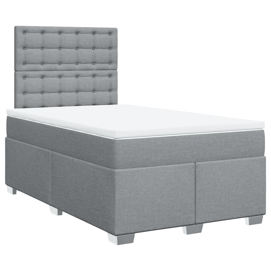 Boxspring met matras stof lichtgrijs 120x190 cm