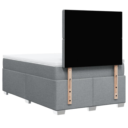 Boxspring met matras stof lichtgrijs 120x190 cm