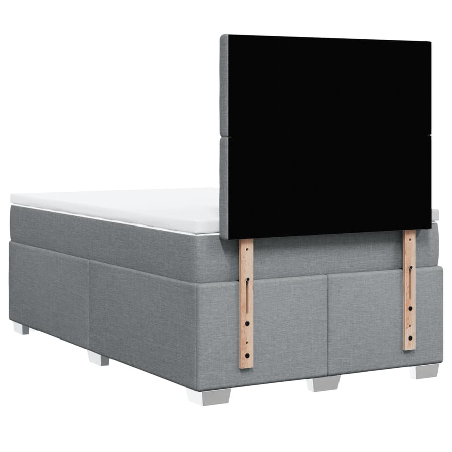 Boxspring met matras stof lichtgrijs 120x190 cm