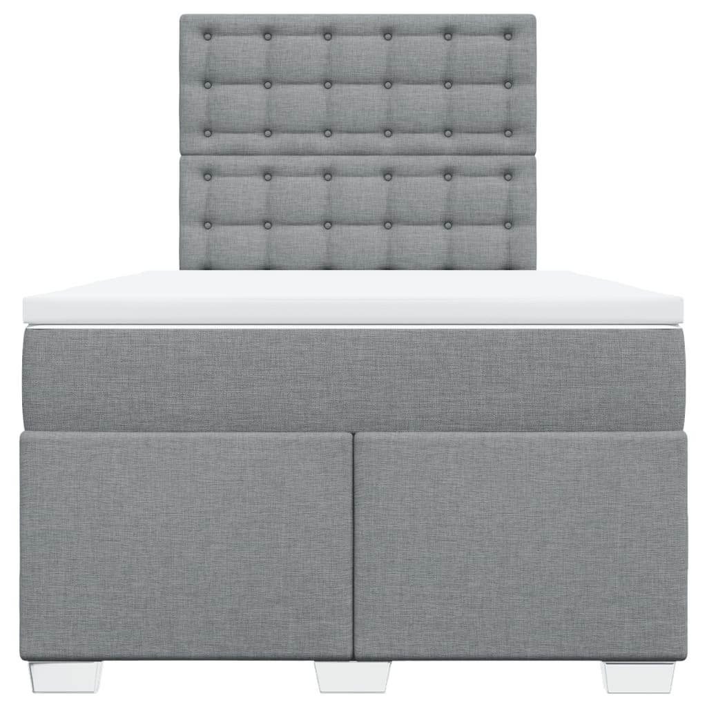 Boxspring met matras stof lichtgrijs 120x190 cm